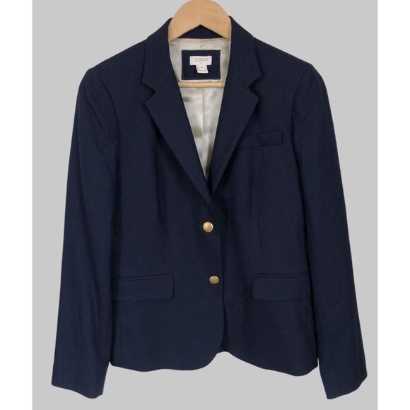J. Crew Jackets & Blazers - J. Crew Original Schoolboy Blazer Womens Size 8 Navy Wool Blend Old Money Preppy